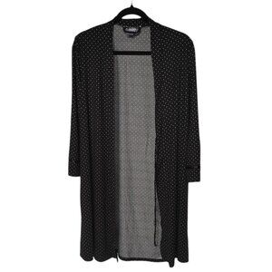 Linea Donatella Black with Small White Polka Dot Robe Missing Belt Size S/M